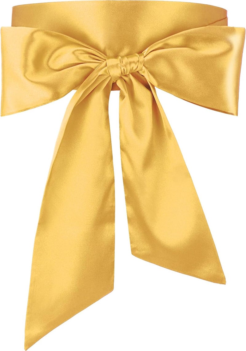 Glitopper Women Satin Waist Belts Dress Sash Waist Belt for Special Occasion Bridal Wedding Prom Formal 3.5'' Wide - Image 1
